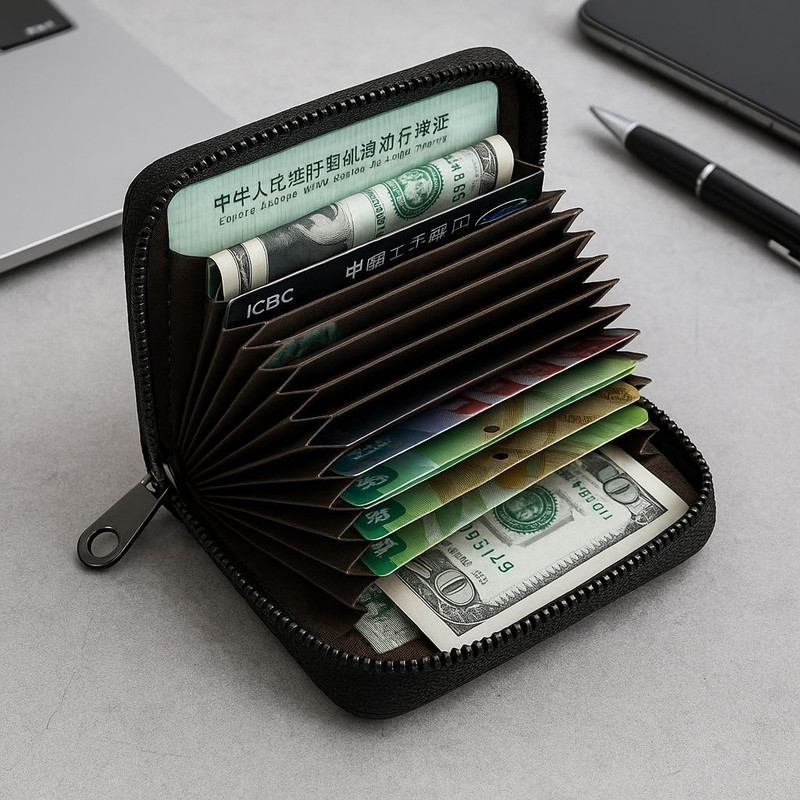 loscco Men Casual, Ethnic, Evening/Party, Formal Black Artificial Leather Card Holder(12 Card Slots)