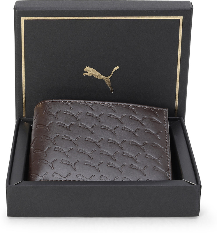 PUMA Men Casual Brown Genuine Leather Wallet(4 Card Slots)