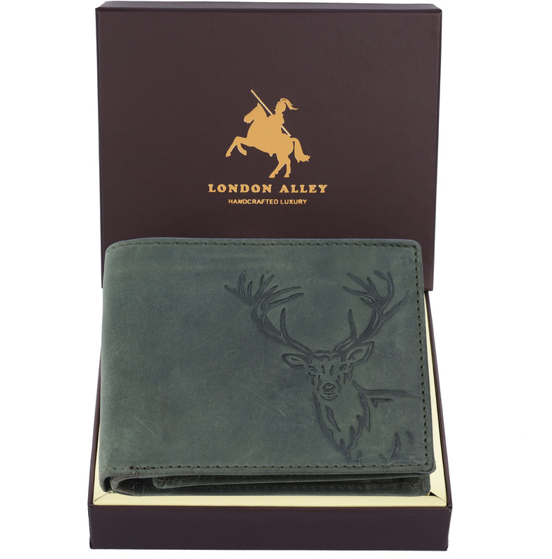 LONDON ALLEY Men Casual Brown Genuine Leather Wallet(6 Card Slots)