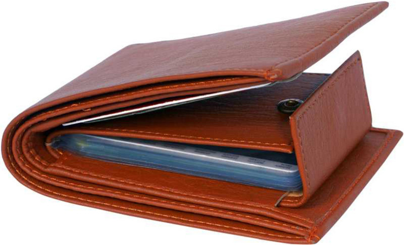 SUPERFASHION Men Brown Artificial Leather Wallet(9 Card Slots)