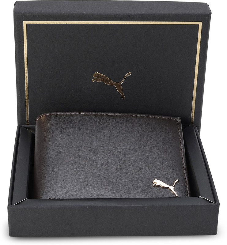 PUMA Men Brown Genuine Leather Wallet(3 Card Slots)