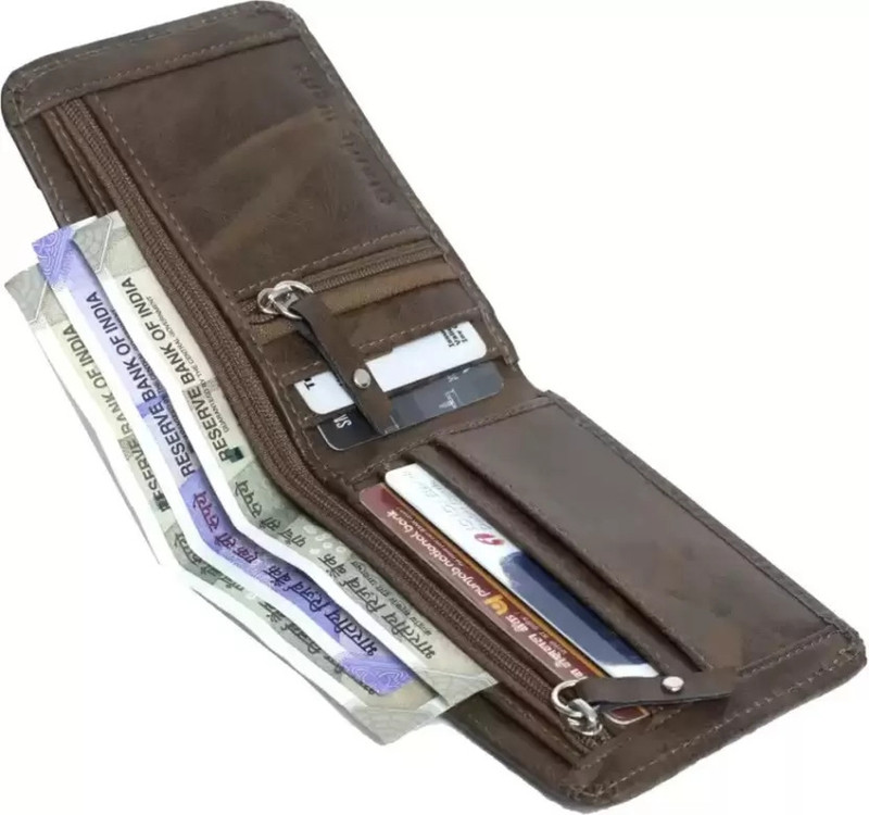 TAQWA Men Trendy Tan Artificial Leather, Genuine Leather Wallet(11 Card Slots)