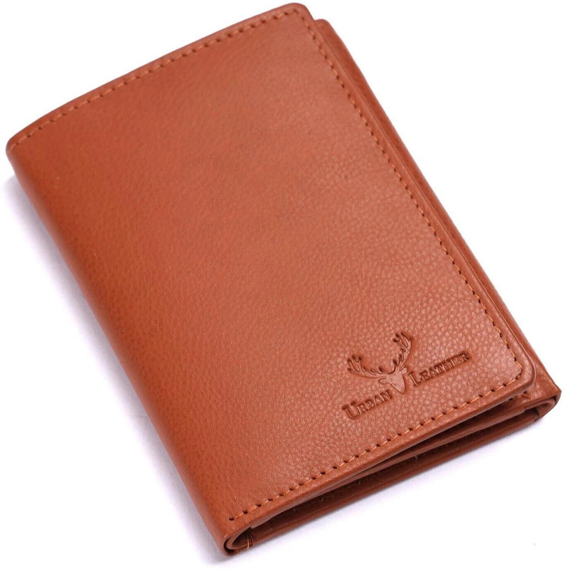 G & H Men Formal, Travel Tan Genuine Leather Wallet(10 Card Slots)