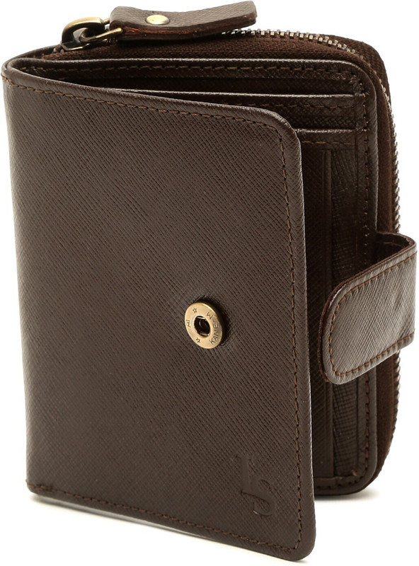 LONDON ALLEY Men Casual Brown Genuine Leather Wallet(6 Card Slots)