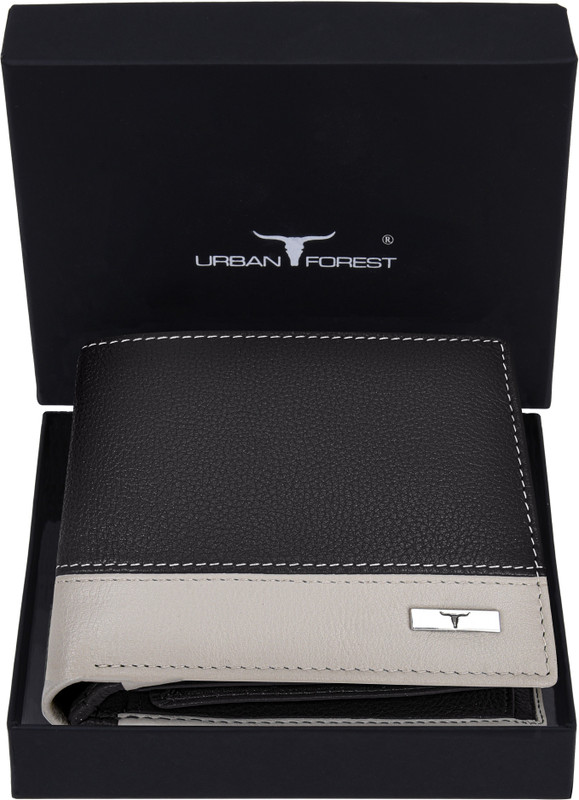 URBAN FOREST Men Black Genuine Leather Money Clip(7 Card Slots)