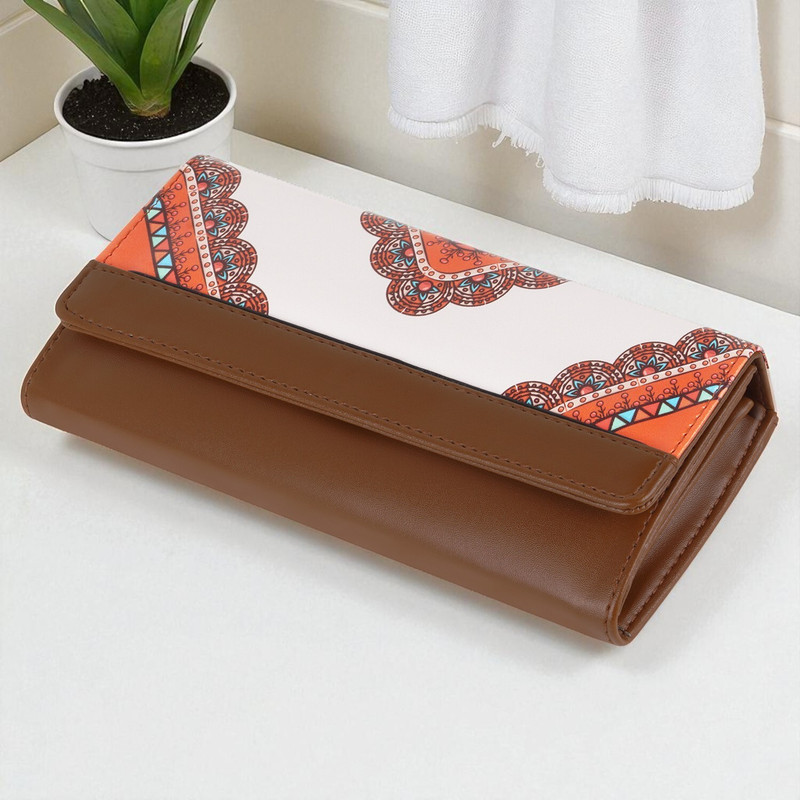 loscco Women Evening/Party Brown Artificial Leather Wallet(12 Card Slots)