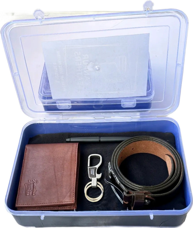 Kanpur Leathers Wallet & Belt Combo(Brown)