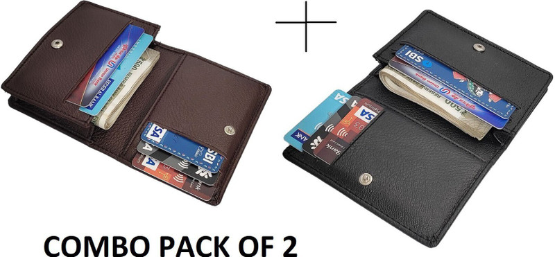 RAGE GAZE 4 Card Holder(Set of 1, Brown, Black)