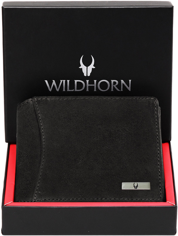 WILDHORN Men Casual Blue Genuine Leather Wallet(5 Card Slots)