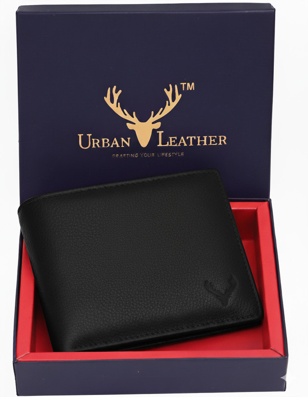 Landmine Men Trendy, Formal Black Genuine Leather Wallet(7 Card Slots)