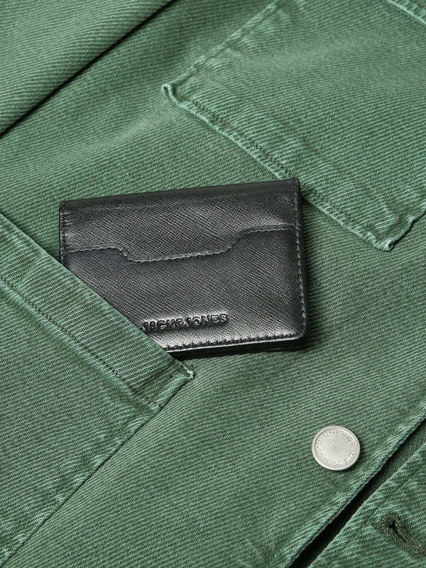 JACK & JONES Men Casual Black Artificial Leather Card Holder(6 Card Slots)