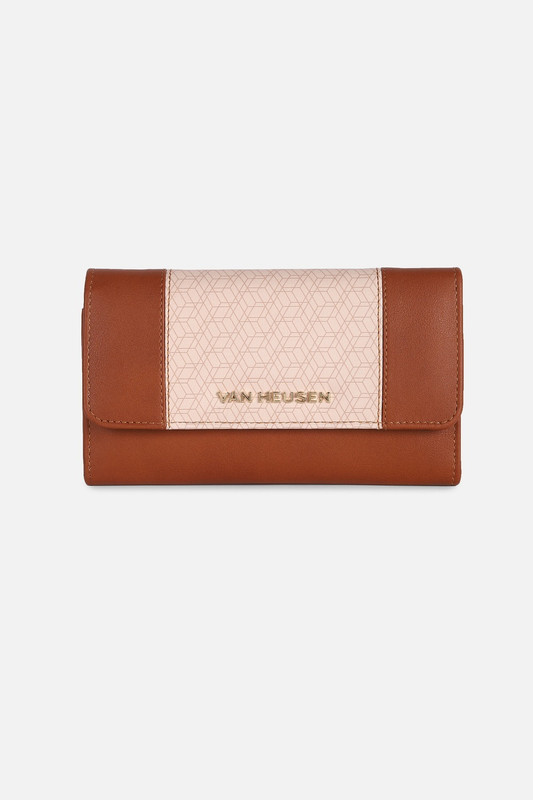 VAN HEUSEN Women Brown Genuine Leather Wallet(1 Card Slot)