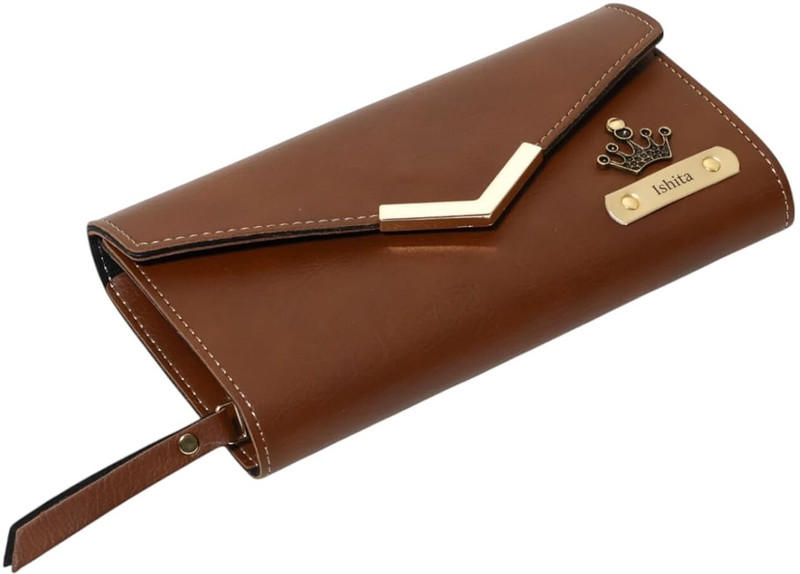 Morons Women Casual, Travel, Trendy Brown Genuine Leather Wallet(2 Card Slots)