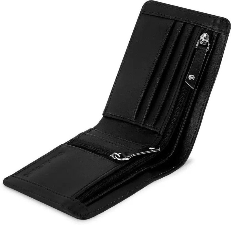 tosim Men & Women Casual Black Artificial Leather Wallet(1 Card Slot)
