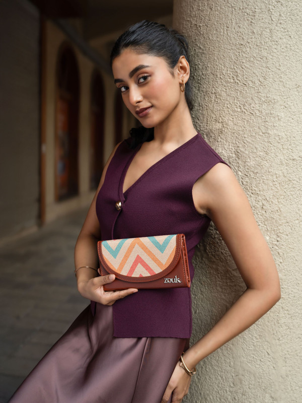 ZOUK Women Casual Multicolor Jute Wallet(4 Card Slots)