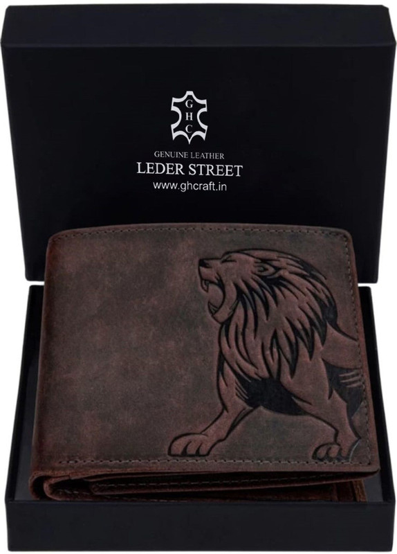 Leder Street Men & Women Travel, Evening/Party Brown Genuine Leather Wallet(12 Card Slots)