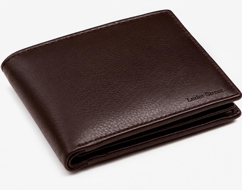 Leder Street Men Formal, Trendy, Travel Brown Genuine Leather Wallet(10 Card Slots)