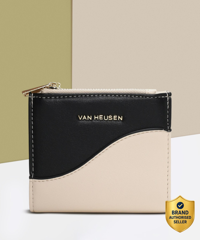 VAN HEUSEN Women Casual Beige Genuine Leather Wallet(6 Card Slots)