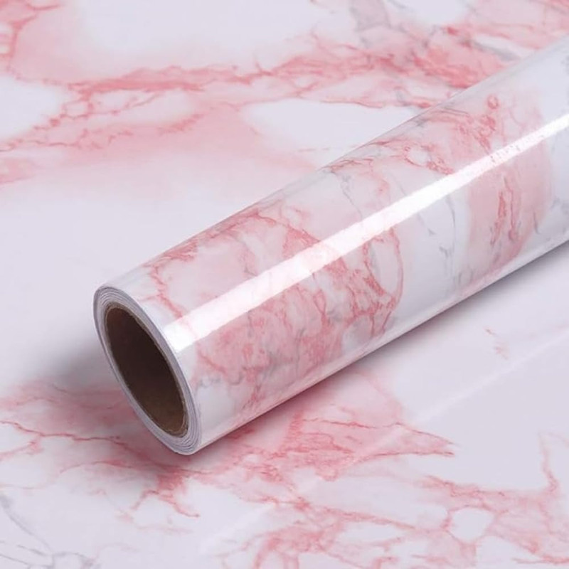 DOMTRATE 200 cm x 60 cm Waterproof Abstract Vinyl Wallpaper(Pink)