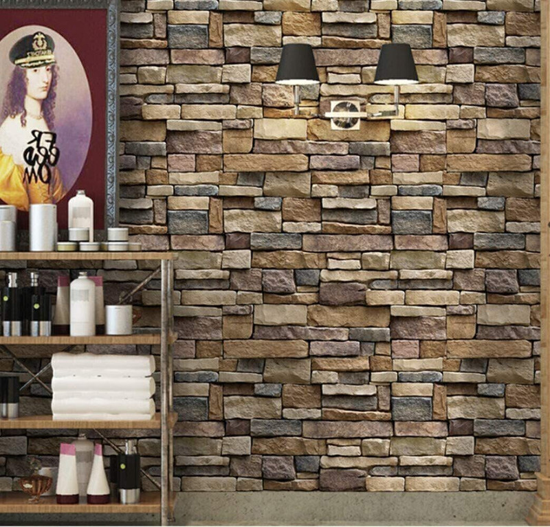 SV collections 400 cm x 45 cm Waterproof Decorative Vinyl Wallpaper(Brown, Beige, Grey)