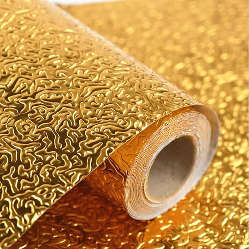 Red-Rubby 200 cm x 60 cm Waterproof Classics Foils Wallpaper(Gold)