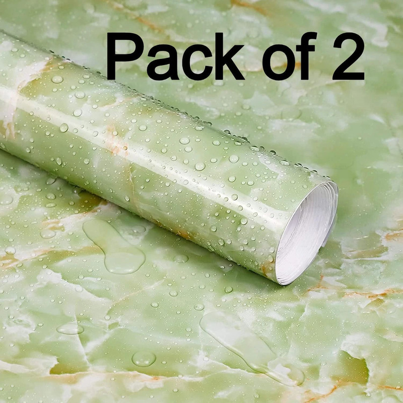 StrongZone 60 cm x 200 cm Classics Foils Wallpaper(Green, Pack of 2)