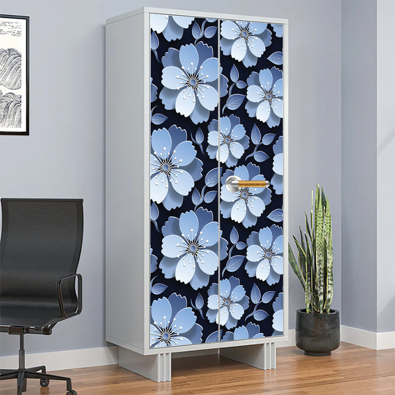 SKPZ 72 cm x 34 cm Waterproof Abstract Vinyl Wallpaper(Blue)