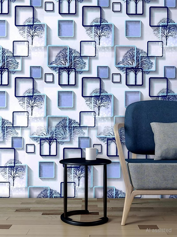 WallBerry 300 cm x 40 cm Waterproof Abstract Vinyl Wallpaper(Multicolor)