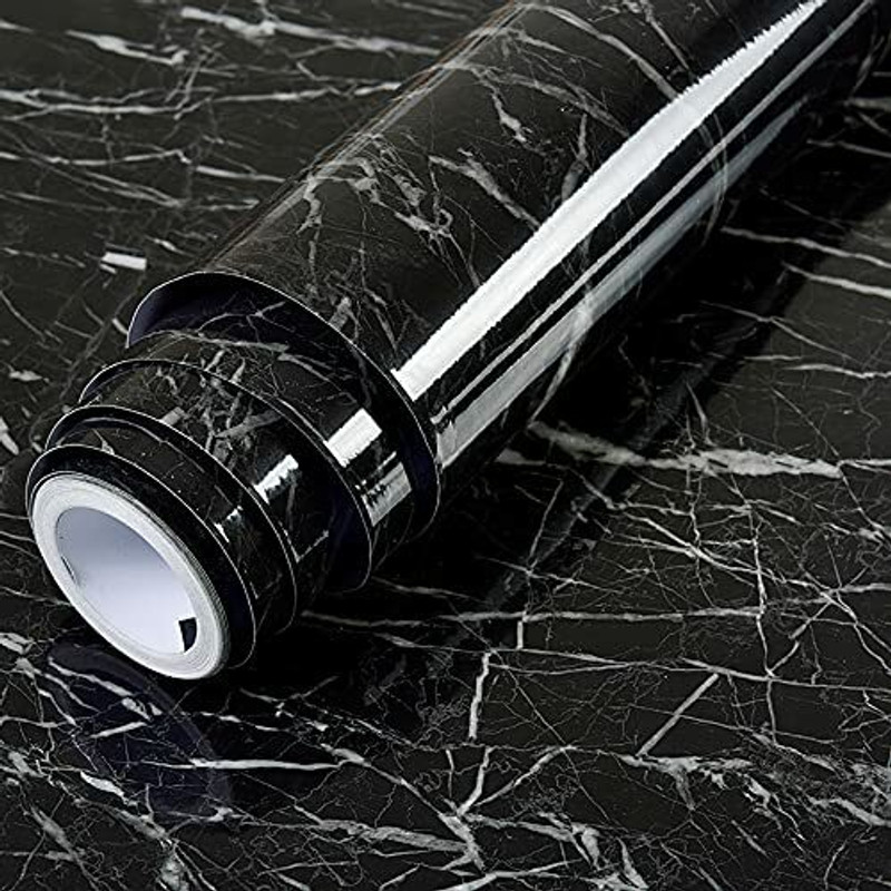 TECNOFEX 300 cm x 45 cm Waterproof Abstract Vinyl Wallpaper(Black)