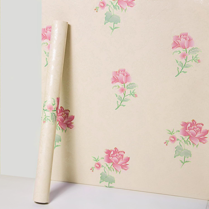 HOMEMATES 100 cm x 45 cm Waterproof Decorative Vinyl Wallpaper(Pink)