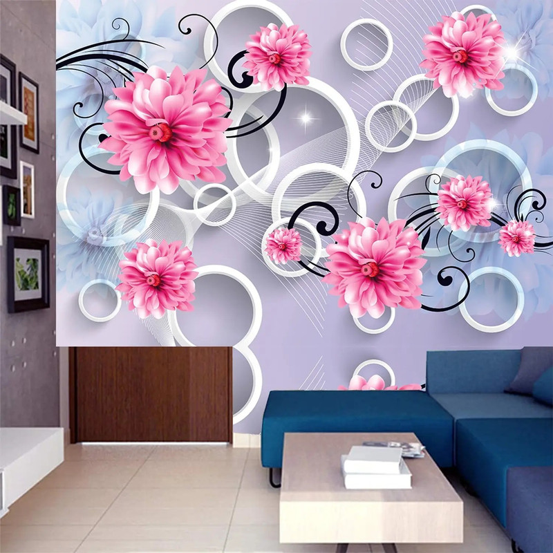 AMBEY DECOR 127 cm x 40 cm Waterproof Floral & Botanical Vinyl Wallpaper(Multicolor, Pack of 3)