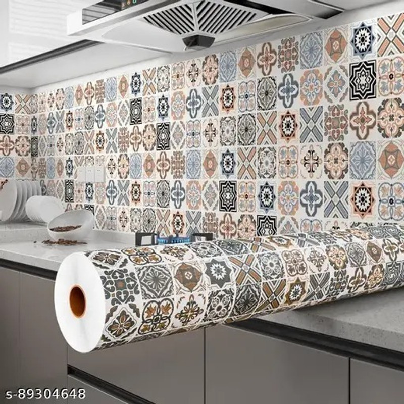 ADVOLKEN 200 cm x 60 cm Waterproof Abstract Vinyl Wallpaper(Multicolor)