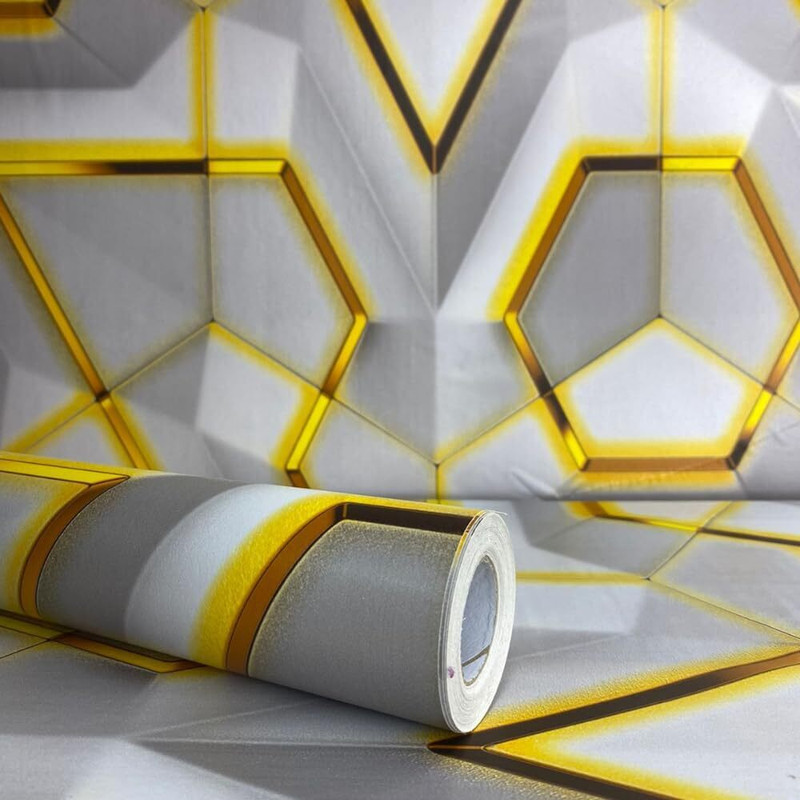 shubhagman 500 cm x 45 cm Waterproof Decorative Vinyl Wallpaper(Beige)