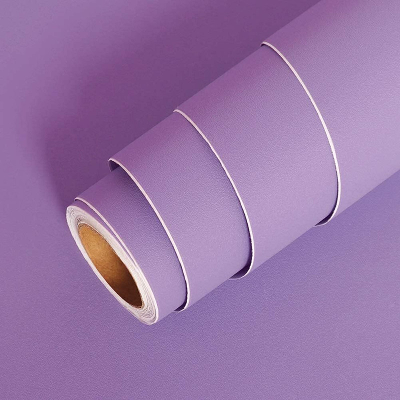 WALLTON 127 cm x 30 cm Waterproof Decorative Vinyl Wallpaper(Purple)