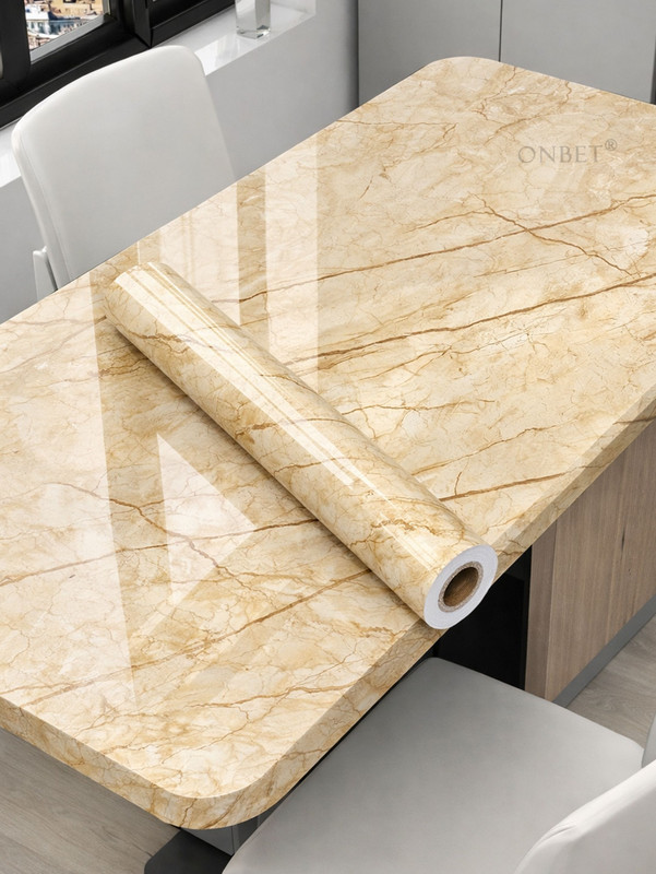 Onbet 200 cm x 60 cm Waterproof Classics Vinyl Wallpaper(Beige)