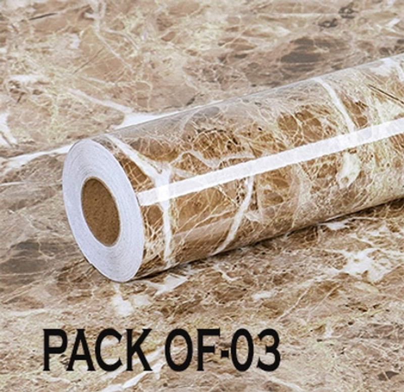 OCEANSKY 200 cm x 60 cm Waterproof Decorative Paper Wallpaper(Brown, Pack of 3)