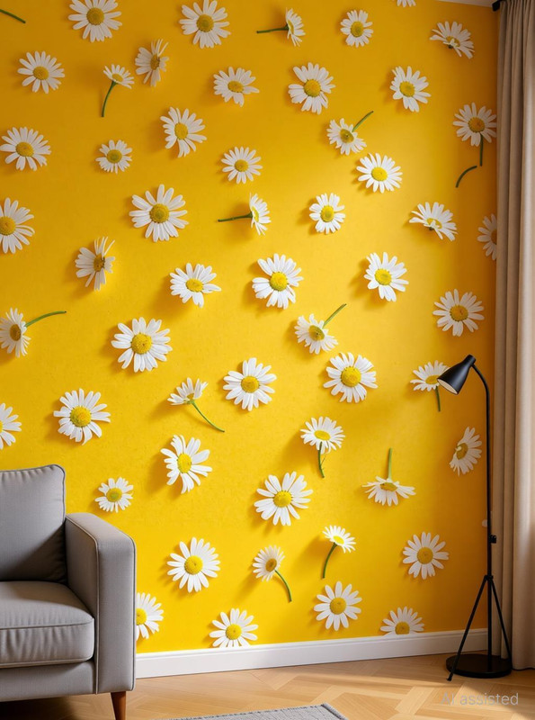 decorative india 127 cm x 40 cm Waterproof Decorative Vinyl Wallpaper(Yellow)