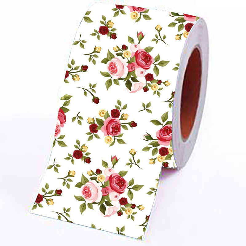HD PRINT HOUSE 122 cm x 16 cm Waterproof Floral & Botanical Vinyl Wallpaper(Maroon, Pack of 3)