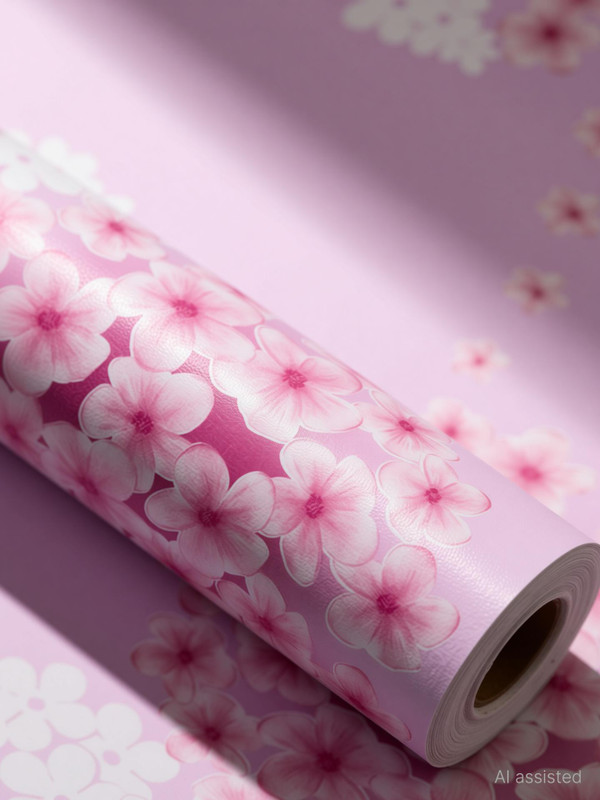 Walltitude 500 cm x 45 cm Waterproof Abstract Vinyl Wallpaper(Pink)
