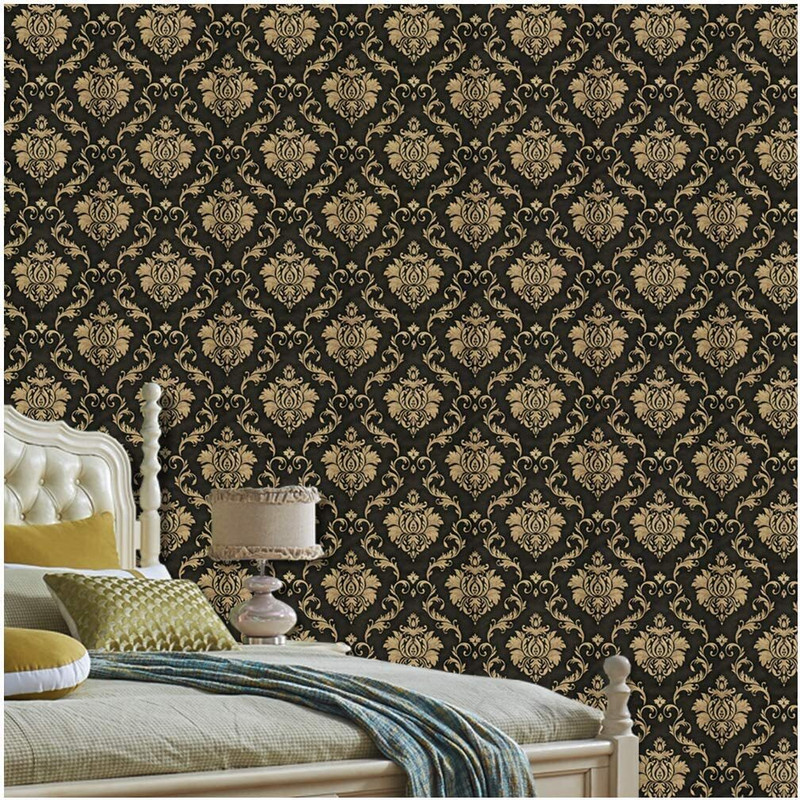 GVSHOPPE 1000 cm x 45 cm Waterproof Decorative Paper Wallpaper(Black)