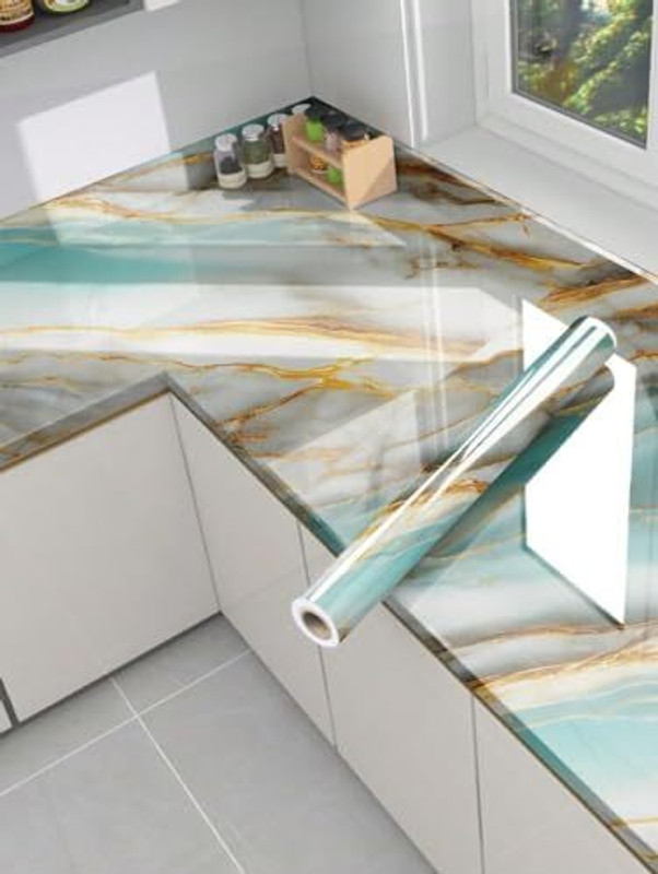 JASMANICHA 200 cm x 60 cm Waterproof Abstract PVC Wallpaper(Green)