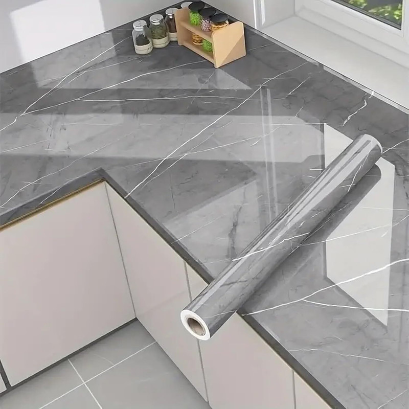 krenz 200 cm x 60 cm Waterproof Classics Vinyl Wallpaper(Grey)
