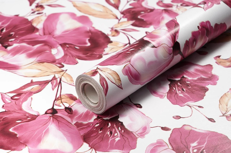 AZURE DECORS 400 cm x 45 cm Waterproof Decorative Vinyl Wallpaper(Red)
