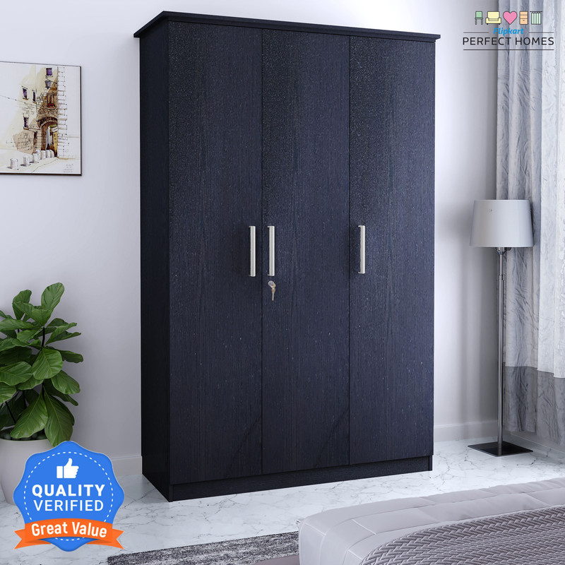 Flipkart Perfect Homes Julian Engineered Wood 3 Door Wardrobe(Finish Color - AW Melamine GL Wenge SIB, Knock Down) - 54% off at DetectaDeal