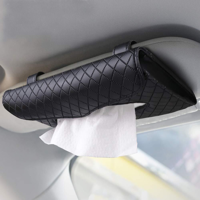 HOMELYHARBOR Car Tissue Holder, Sun Visor Napkin Holder, Car Single Pocket(0 L)