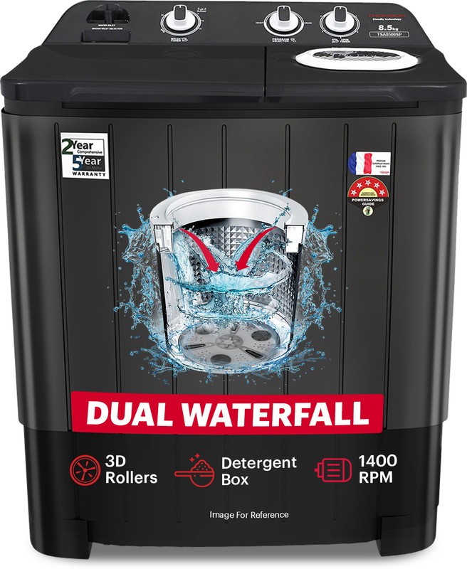Thomson 7 kg 5 Star Aqua Magic with Double Waterfall, Detergent Box, 3D Rollers Technology, Magic Filter, Collar Scrubber, Turbo Dry Technology, Semi Automatic Top Load Washing Machine Blue(TSA7000SP)