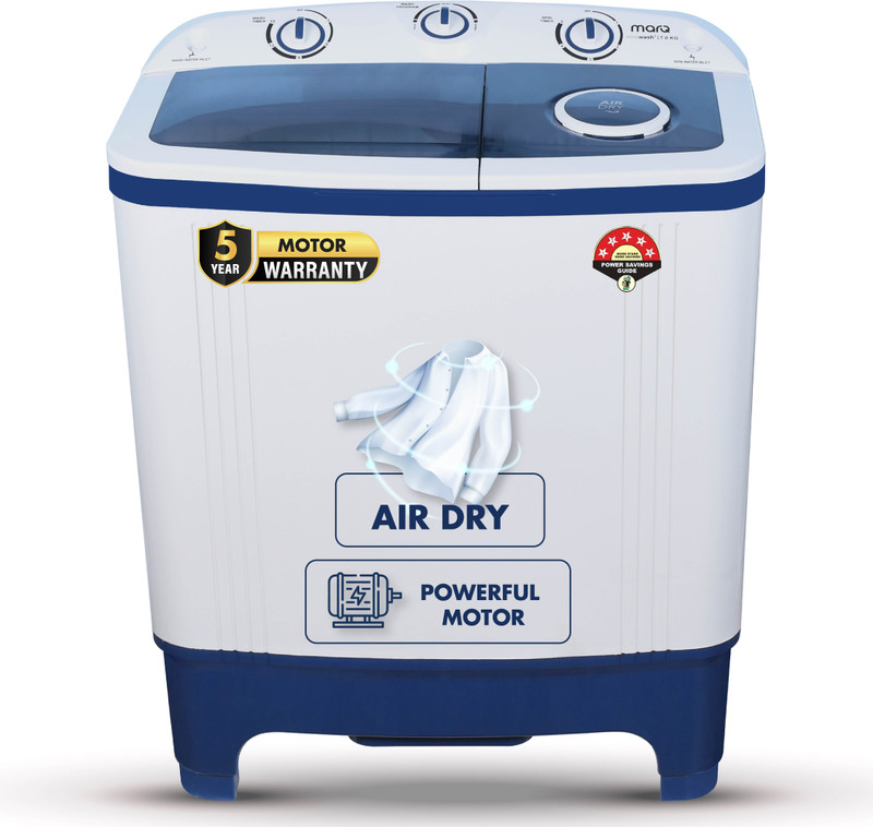 MarQ by Flipkart 7 kg 5 Star Rating Innowash Range Semi Automatic Top Load Washing Machine Blue, White(MQSA705NNNDN)