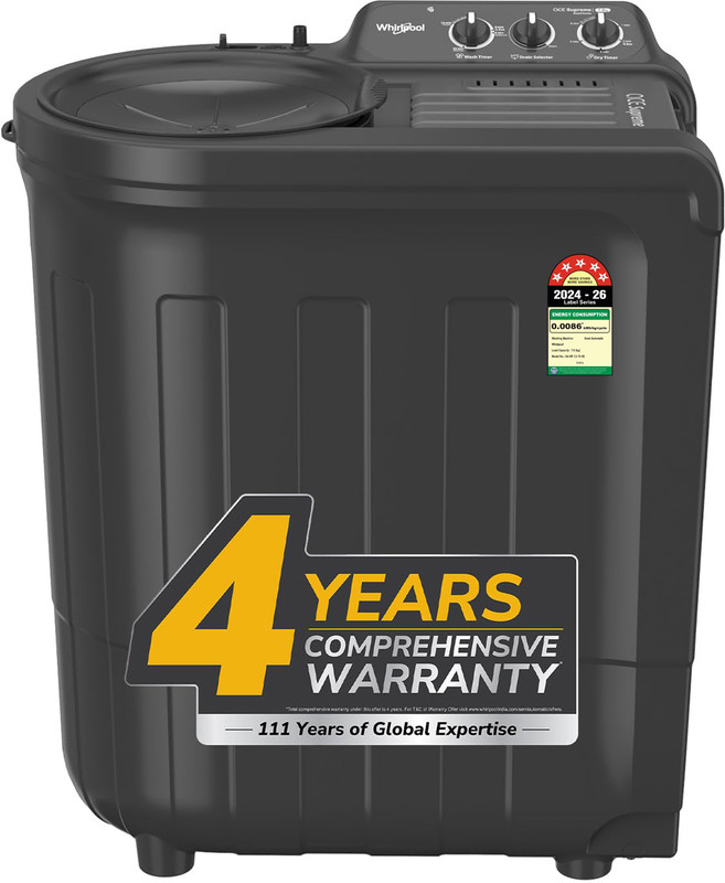 Whirlpool 7 kg 5 Star with Ace Wash Station, 1400 RPM Speed and Rust Proof Semi Automatic Top Load Washing Machine Grey(MAGIC CLEAN 7.0 GREY DAZZLE (5YR))