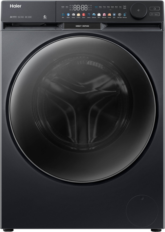 Haier 7 kg Fully Automatic Front Load Washing Machine with In-built Heater Grey, Black(EFL70-IM12IBIES8)