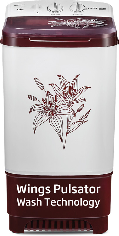 Voltas Beko by A Tata Product 7.5 kg Washer only Maroon, White(WST75BBRT)